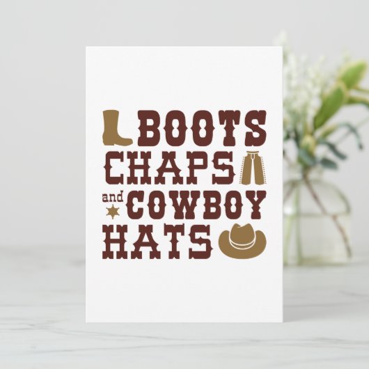 Boots Chaps And Cowboy Hats Bedankkaart (Staand voorkant)