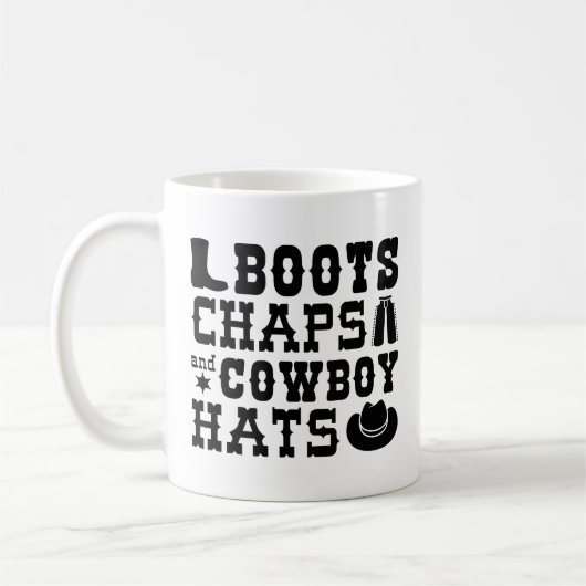 Boots Chaps And Cowboy Hats Koffiemok (Links)