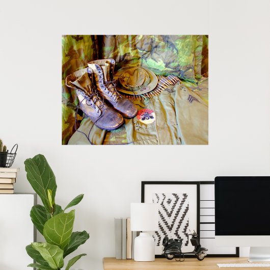 Boots, CIB, Sgt-strepen en Blue Ghost-poster Poster (Thuiskantoor)