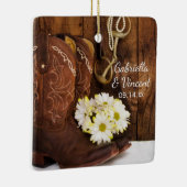 Boots Daisy Horse Bit Weddenschap Bridesmaid Bedan Keramisch Ornament (Rechts)