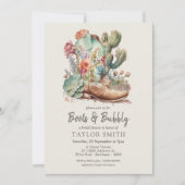 Boots en Bubble Western Bridal Shower Invitation Kaart (Voorkant)