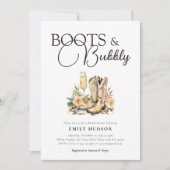 Boots en Bubble Western Bridal Shower Invitation Kaart (Voorkant)