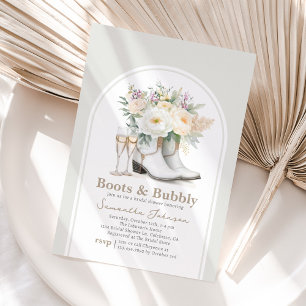 Boots en Bubble Western Bridal Shower Invitation Kaart