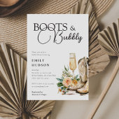 Boots en Bubble Western Bridal Shower Invitation Kaart