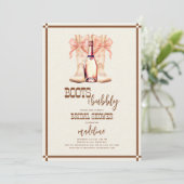 Boots en Bubble Western Bridal Shower Invitation Kaart (Staand voorkant)
