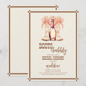 Boots en Bubble Western Bridal Shower Invitation Kaart (Voorkant / Achterkant)