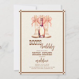 Boots en Bubble Western Bridal Shower Invitation Kaart