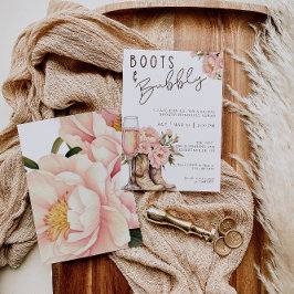 Boots en Bubbly Bruids Douche Uitnodiging