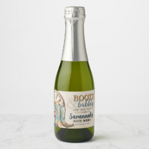 Boots en Bubbly Cactus Cowgirl Westerne verjaardag Sparkling Wijnetiket