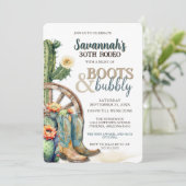 Boots en Bubbly Country Cowgirl 30ste verjaardag Kaart (Staand voorkant)