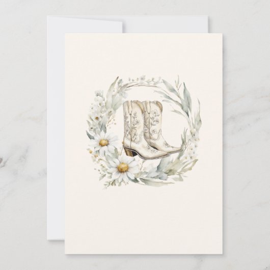 Boots en Bubbly Floral Cowgirl Vrijgezellenfeest Kaart (Achterkant)