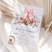 Boots en Bubbly Pink Bow Cowgirl Vrijgezellenfeest Kaart