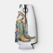 Boots en Bubbly Rodeo Cowgirl Westerne verjaardag Flesjeskoeler (Achterkant)