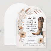 Boots en Bubbly Vrijgezellenfeest nodigen Arch uit Kaart (Voorkant / Achterkant)