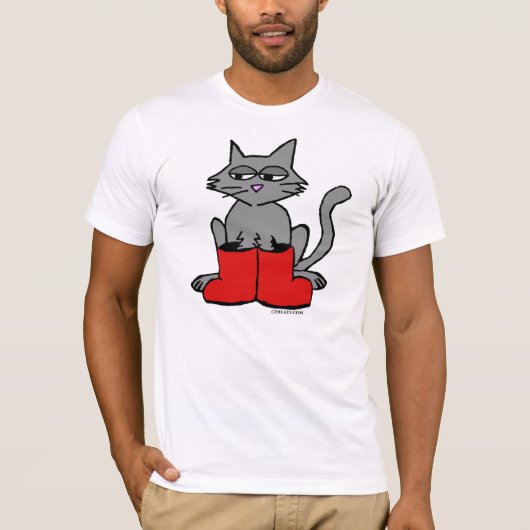 Boots en katten t-shirt (Voorkant)
