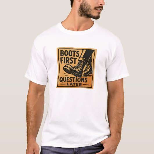 Boots First Bold Western Design T-shirt (Voorkant)
