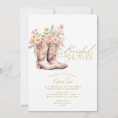 Boots Floral Flowers Floral Cowgirl Vrijgezellenfe Kaart (Voorkant)