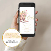 Boots Floral Flowers Floral Cowgirl Vrijgezellenfe Kaart