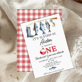 Boots Gevist Rod Het is O-Fish-AL 1e verjaardag Kaart