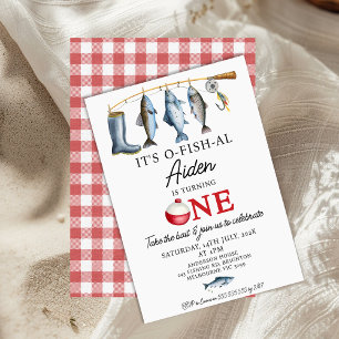 Boots Gevist Rod Het is O-Fish-AL 1e verjaardag Kaart