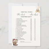 Boots Hij zei dat ze Vrijgezellenfeest spelkaart z Aankondiging (Voorkant)