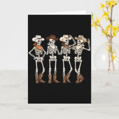 Boots Horse Dancing Skeleton Western Country Rodeo Kaart (Gele Bloem)