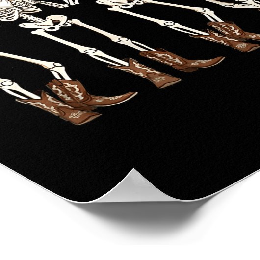 Boots Horse Dancing Skeleton Western Country Rodeo Poster (Hoek)