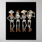 Boots Horse Dancing Skeleton Western Country Rodeo Poster (Voorkant)