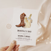 Boots & I Do Rustieke Westerne Verlovingsfeest Kaart