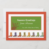 Boots in een Row-feestkaart Feestdagenkaart (Voorkant)