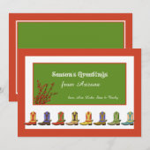 Boots in een Row-feestkaart Feestdagenkaart (Voorkant / Achterkant)