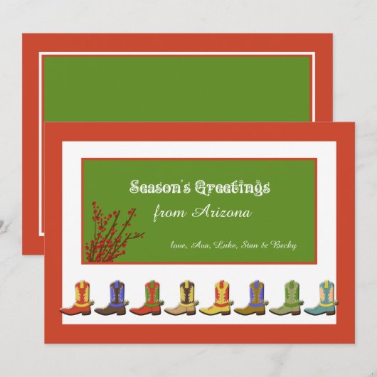 Boots in een Row-feestkaart Feestdagenkaart (Voorkant / Achterkant)