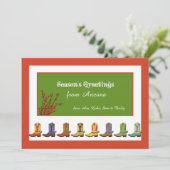 Boots in een Row-feestkaart Feestdagenkaart (Staand voorkant)