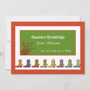 Boots in een Row-feestkaart Feestdagenkaart