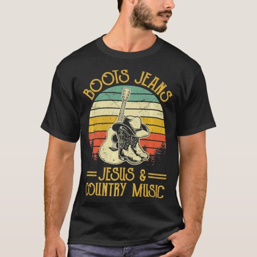 Boots Jeans Jesus & Country Music Tshirt Southern (Voorkant)