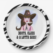 "BOOTS, KLASSE EN EEN LOTTA SASS!" PAPIEREN BORDJE (Voorkant)