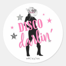 Boots 'n Bling Bachelorette Disco Darlin' ID925  Ronde Sticker