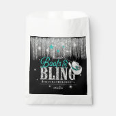 Boots 'n Bling Disco Bachelorette Blauwgroen ID925 Bedankzakje (Voorkant)