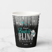 Boots 'n Bling Disco Bachelorette Blauwgroen ID925 Papieren Bekers (Achterkant)