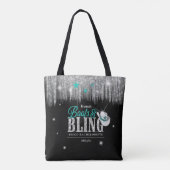 Boots 'n Bling Disco Bachelorette Blauwgroen ID925 Tote Bag (Achterkant)
