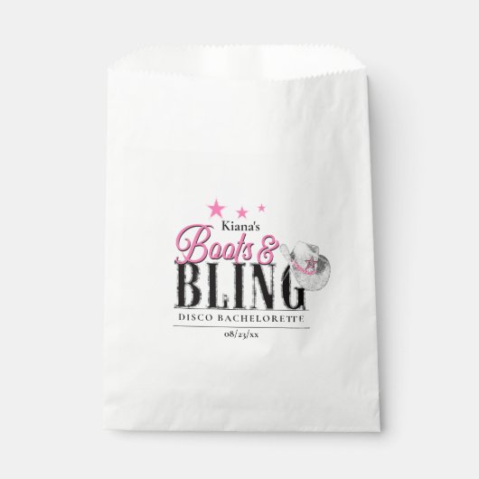 Boots 'n Bling Disco Bachelorette ID925 Bedankzakje (Voorkant)