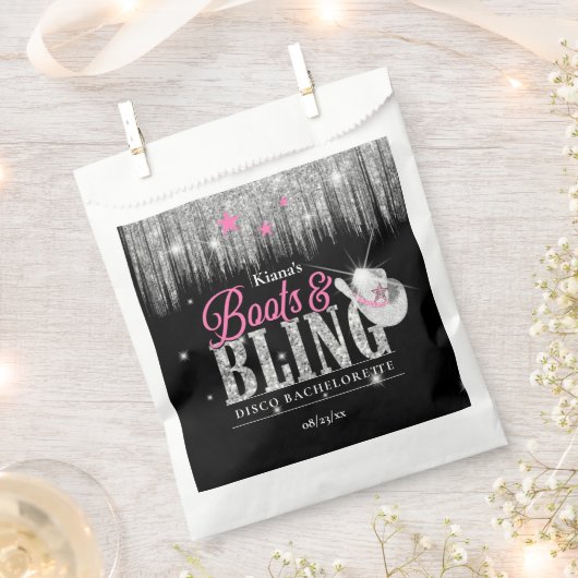 Boots 'n Bling Disco Bachelorette ID925 Bedankzakje (Geknipt)