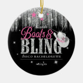 Boots 'n Bling Disco Bachelorette ID925 Keramisch Ornament (Voorkant)
