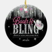 Boots 'n Bling Disco Bachelorette ID925 Keramisch Ornament (Achterkant)
