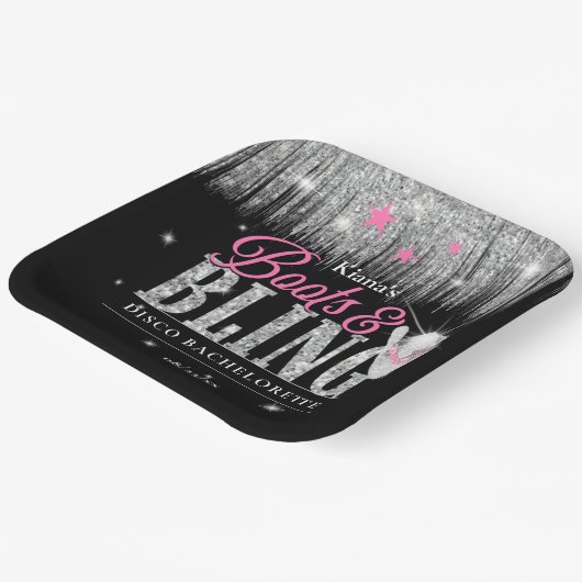 Boots 'n Bling Disco Bachelorette ID925 Papieren Bordje (Gebogen)