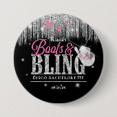 Boots 'n Bling Disco Bachelorette ID925 Ronde Button 7,6 Cm (Voorkant)