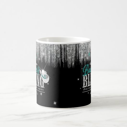 Boots 'n Bling Disco Bachelorette Teal ID925  Koffiemok (Center)