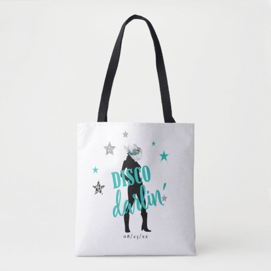 Boots 'n Bling Disco Darlin' Blauwgroen ID925 Tote Bag (Voorkant)