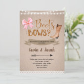 Boots of boeg gender onthullen partijuitnodiging kaart (Staand voorkant)