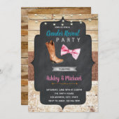 Boots of boeggender onthullen doucheuitnodiging kaart (Voorkant / Achterkant)